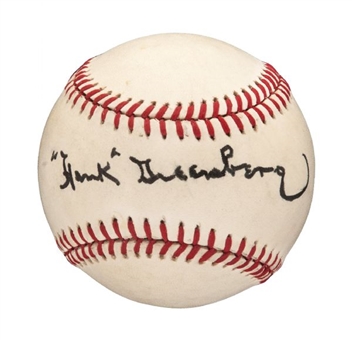 Hank Greenberg Single Signed Baseball 